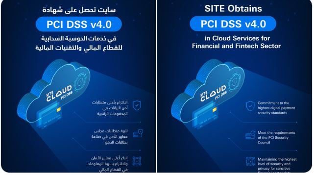 سايت تحصل على شهادة معيار أمان بيانات صناعة بطاقات الدفع في الحوسبة السحابية