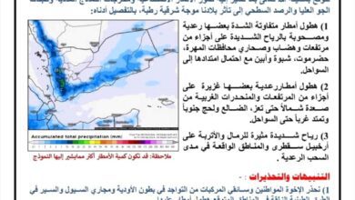 الأرصاد الجوية: نتوقع تأثر بلادنا بموجة شرقية رطبة خلال الـ72 ساعة القادمة