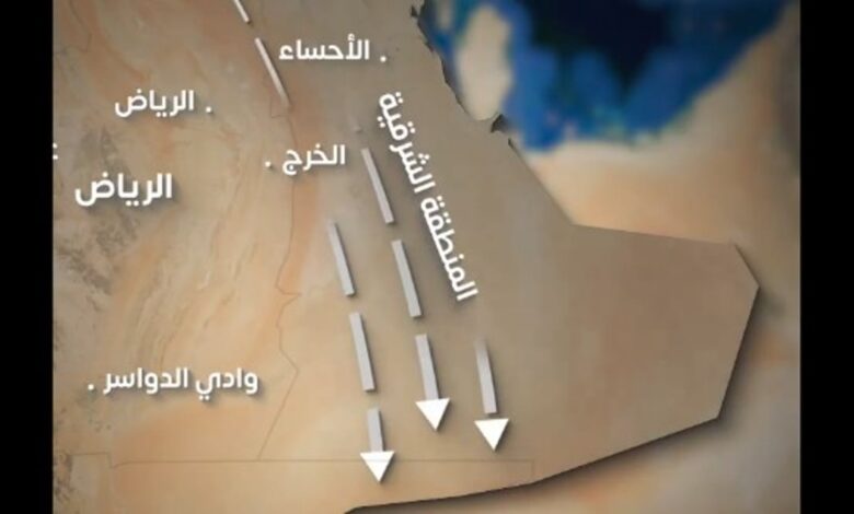 "رياح الشمال" تداهم الشرقية وأجزاء من الرياض بداية من الغد