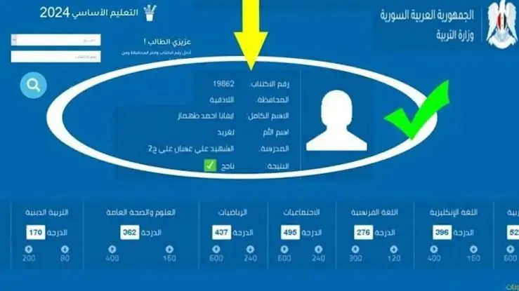 هنــا رابــط تقديم اعتراضات نتائج التاسع سوريا والاستعلام عنها عبر موقع الوزارة moed.gov.sy