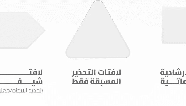 مدلولات أنواع وأشكال لافتات المرور في كود الطرق السعودي