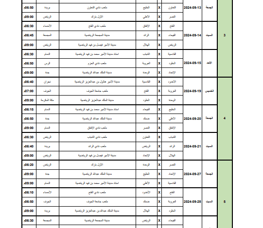 رسميًا.. مواعيد مباريات الدوري السعودي من الجولة 3 حتى 8