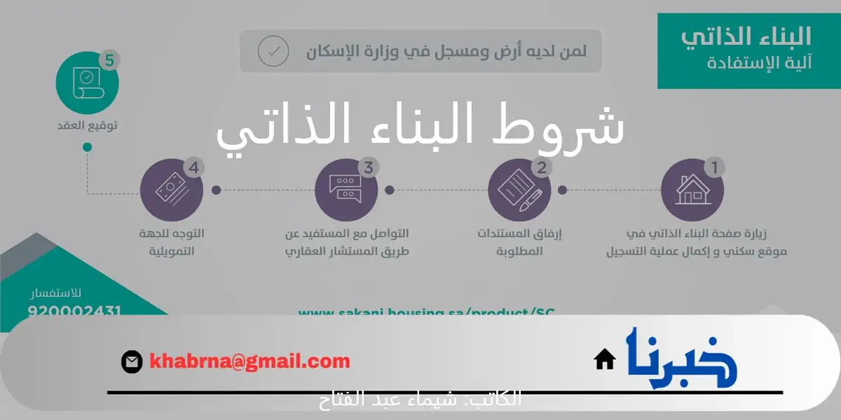 ما هي شروط البناء الذاتي في دعم سكني للمستفيد والأرض السكنية؟ " البلديات والإسكان" توضح