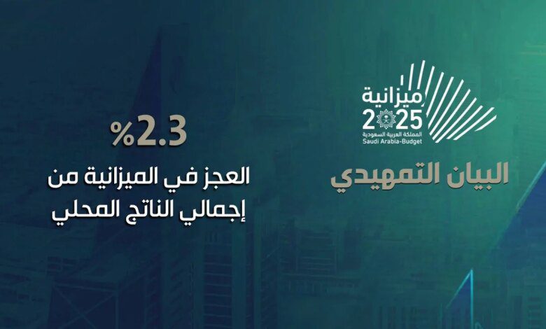 وزارة المالية تتوقع عجز ميزانية السعودية في 2025 بنسبة 2.3 من الناتج المحلي