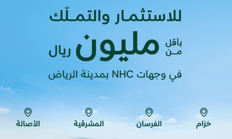 أكثر من 7 آلاف وحدة سكنية جديدة في وجهات NHC في الرياض بأسعار أقل من مليون ريال