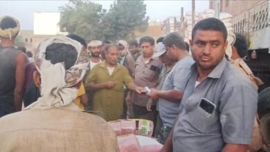 مدير الحوطة يدشن عملية صرف الأعلاف المركزية والأملاح المعدنية لمربي الأغنام والماشية