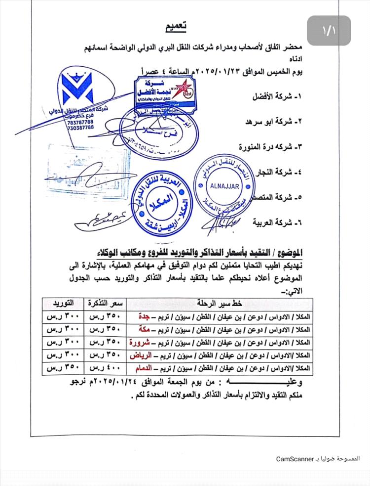 شركات النقل البري ترفع في سعر تذكرة السفر