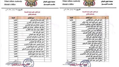 شيخ مشايخ شباب الصبيحة يصدر قراراً بإضافة أعضاء لمجلس شباب الصبيحة