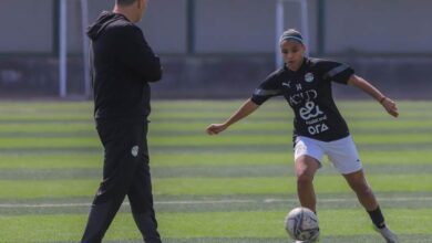 أحمد رمضان في مران منتخب مصر