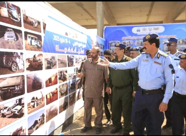 الباكري يفتتح معرض الصور التوعوي بمناسبة أسبوع المرور العربي بمأرب.