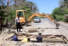 الخط الدولي في بروم ميفع يشهد إصلاح عبارات الجسور الأرضية