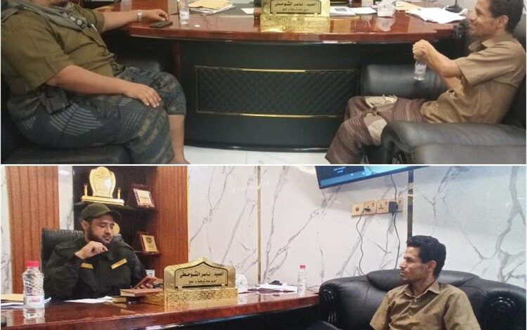 العميد "الأربد"يزور إدارة أمن لحج ويلتقي الشوحطي