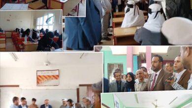 الوزير العكبري يدشن إختبارات الثانوية العامة بمديرية تبن بلحج