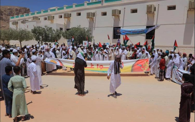 حضرموت..  وقفتان شعبيتان بمدينتي مدودة والغرفة تنددان بالعدوان الاسرائيلي