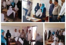 رئيس اللجنة الفرعية بعدن  يتفقد سير العملية الاختبارية في مديرية البريقة