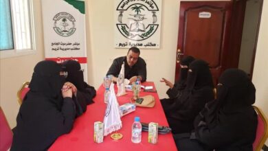 رئيس مكتب مؤتمر حضرموت الجامع بتريم يلتقي بقيادة دائرة المرأة