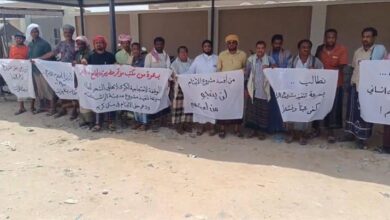 وقفة احتجاجية سلمية بالشحر للمطالبة بتنفيذ مشروع مدينة الراشد السكنية للأيتام