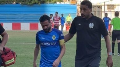 اصابة احمد شديد قناوي خلال مباراة البلدية