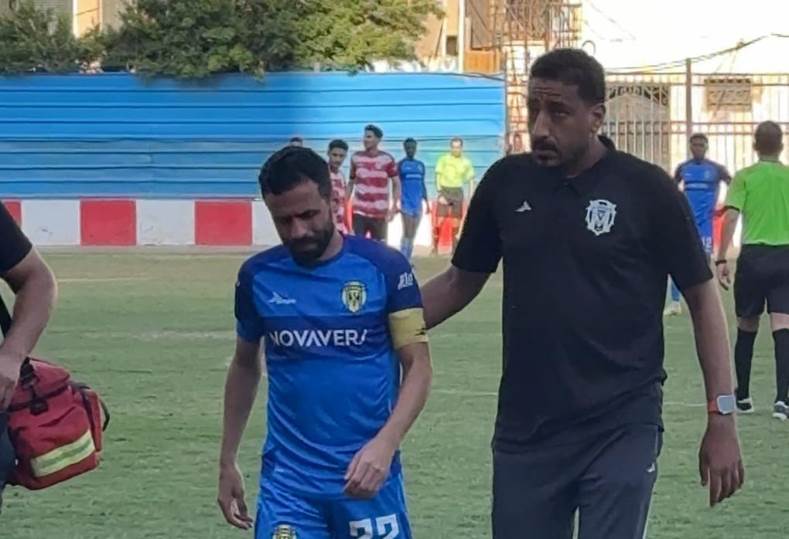 اصابة احمد شديد قناوي خلال مباراة البلدية