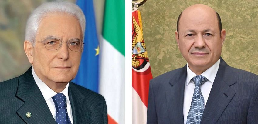 الرئيس العليمي يتلقى برقية تهنئة من الرئيس الايطالي بمناسبة العيد الوطني 22 مايو