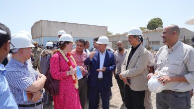 الشرجبي ولملس ونائبة وزير التعاون بالخارجية الهولندية يطلعون على أوضاع المياه في عدن