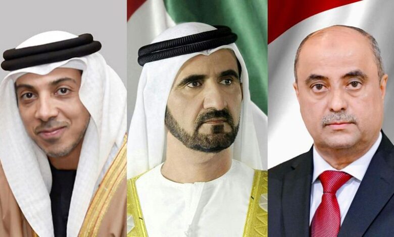 رئيس الوزراء يتلقى برقيتي تهنئة من نائبي الرئيس الاماراتي