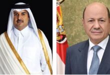 رئيس مجلس القيادة يتلقى برقية تهنئة من امير قطر بمناسبة العيد الوطني 22 مايو