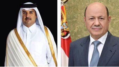 رئيس مجلس القيادة يتلقى برقية تهنئة من امير قطر بمناسبة العيد الوطني 22 مايو