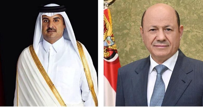 رئيس مجلس القيادة يتلقى برقية تهنئة من امير قطر بمناسبة العيد الوطني 22 مايو