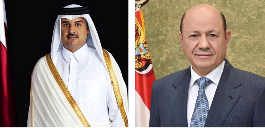 رئيس مجلس القيادة يتلقى برقية تهنئة من امير قطر بمناسبة العيد الوطني 22 مايو