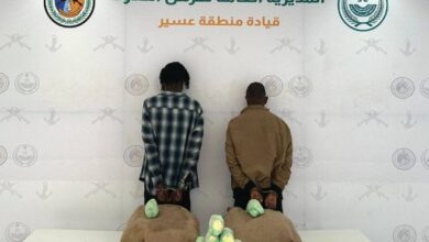 القبض على مخالفين لتهريبهما 40 كيلو قات بعسير