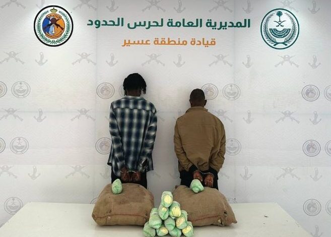 القبض على مخالفين لتهريبهما 40 كيلو قات بعسير