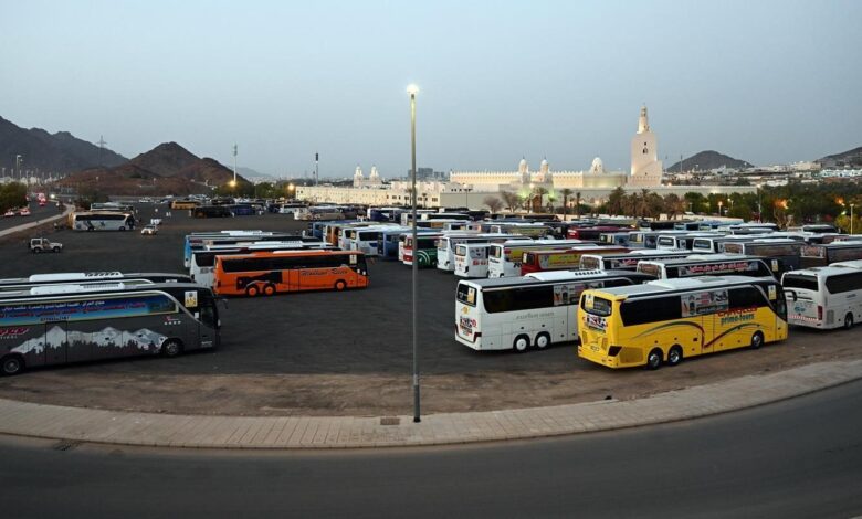 "المواقع المتنقلة" لخدمة الحجاج في حال تعطل حافلاتهم على طريق الهجرة