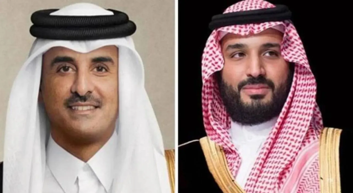 ولي العهد الأمير محمد بن سلمان والشيخ تميم بن حمد أمير دولة قطر