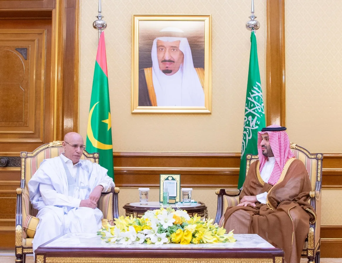 ولي العهد يلتقي رئيس موريتانيا ويبحثان مجمل العلاقات الثنائية وسبل تعزيزها في مختلف المجالات