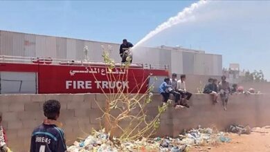 إخماد حريق نُشب في مقهى بحضرموت