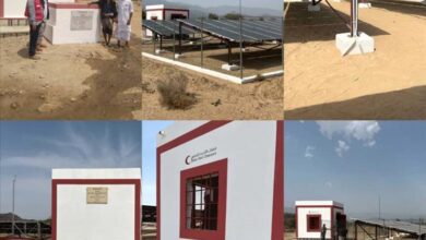 استلام الأعمال الأساسية لمشروعي مياه لحمر والفريض بمديرية مودية بتمويل كريم من الهلال الأحمر القطري