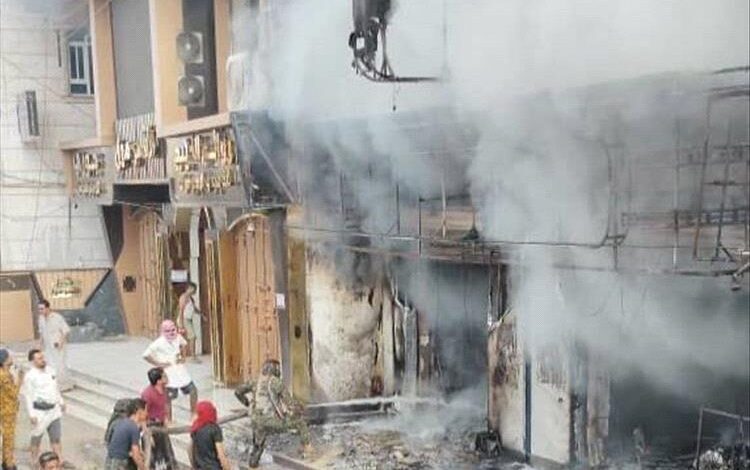 اندلاع حريق بمحل تجاري في مأرب