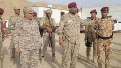 قائد محور الغيضة يؤدي صلاة عيد الأضحى مع القادة العسكريين والمقاتلين