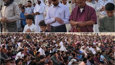 مدير عام حالمين يؤدي صلاة العيد مع جموع المواطنين في عاصمة المديرية حبيل الريدة