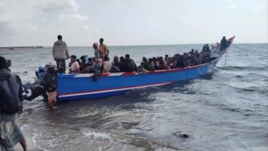 وصول قاربين على متنهما 350 مهاجراً غير شرعي إلى ساحل كيده بشبوة