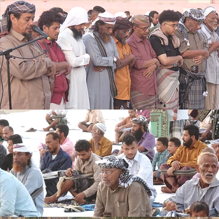 وكيل محافظة أبين جرفوش يشارك المصلين بأداء صلاة عيد الأضحى المبارك بمعلب بلدية العاصمة زنجبار