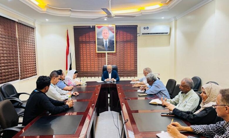 الشرجبي يبحث مع مكتب الأمم المتحدة لخدمات المشاريع تنفيذ البرامج المائية المجدولة