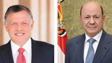رئيس مجلس القيادة يهنئ ملك الاردن بمناسبة ذكرى يوم الجلوس