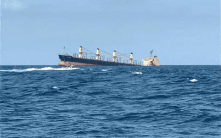 الحكومة تتهم الحوثي باستهداف سفينة الشحن التجارية بالبحر الأحمر