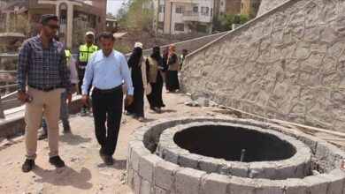 الزامكي يتفقد اللمسات الأخيرة لمشروع حديقة شلالات عقبة المعلا المموّل من السلطة المحلية بعدن