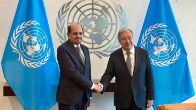 الزنداني يبحث مع غوتيريش مستجدات الأوضاع في بلادنا ويطالب بموقف دولي ضد انتهاكات الحوثيين