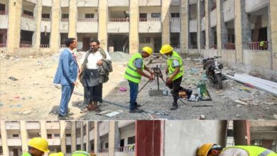 المشمر يتفقد سير العمل في استكمال مشروع بناء مدرسة 22 مايو بمنطقة عصيفرة