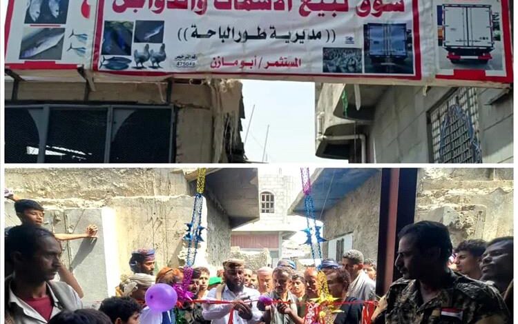 برعاية محافظ لحج..إفتتاح سوق الأسماك والدواجن المركزي بطور الباحة