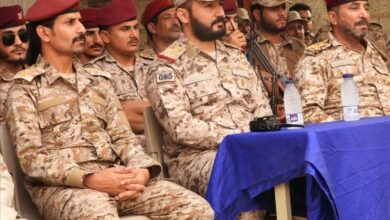 صعدة : اللواء الركن محمد العجابي يشهد تخرج الدفعة الثانية أسلحة مشتركة وهندسة ألغام